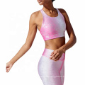 Sublimación personalizada ropa de ropa activa yoga ropa de alto impacto ejercicio de gimnasio deportes deportivos atléticos con tops de bolsillo y leggings set